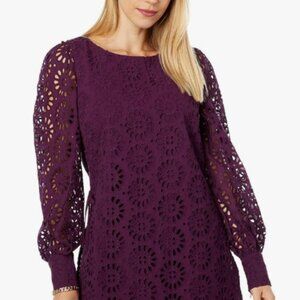 Lilly Pulitzer Aisha Eyelet Romper Plum Eyelet Dress